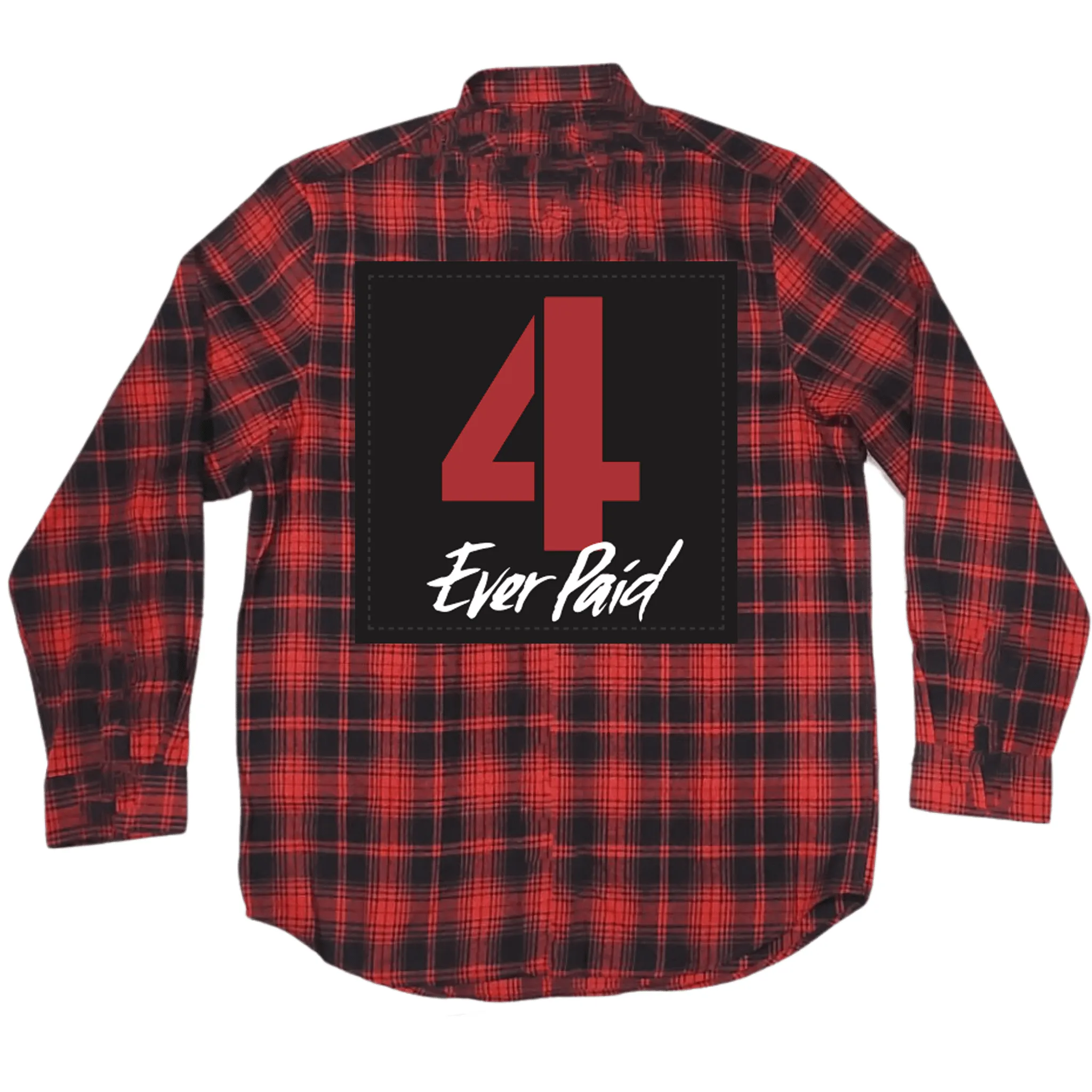 4 Ever Paid - Red and Black Flannel Long Sleeve Shirt