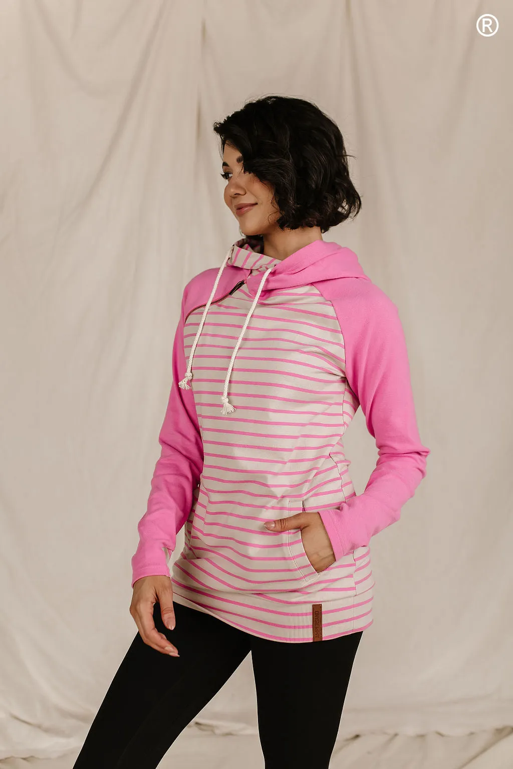 Ampersand Double Hood Flamingo Stripe