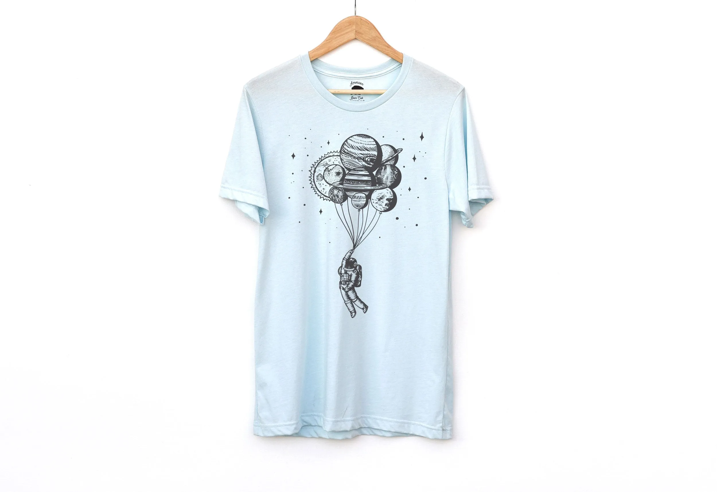 Astronaut Balloon Planets Adult Shirts