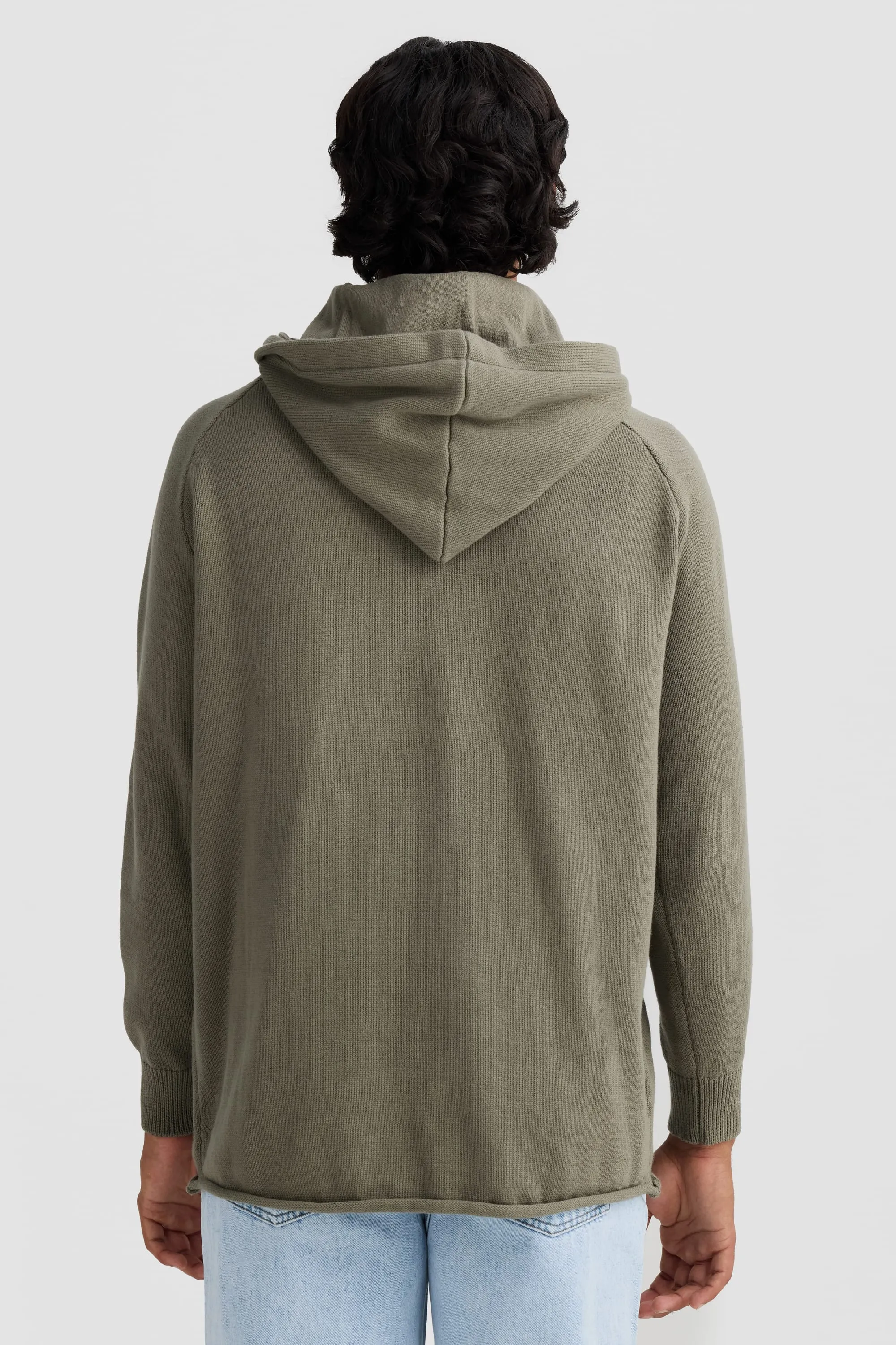 Atlas Knit Hoodie Moss