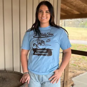 BABY BLUE BUCKING HORSE JRS TEE