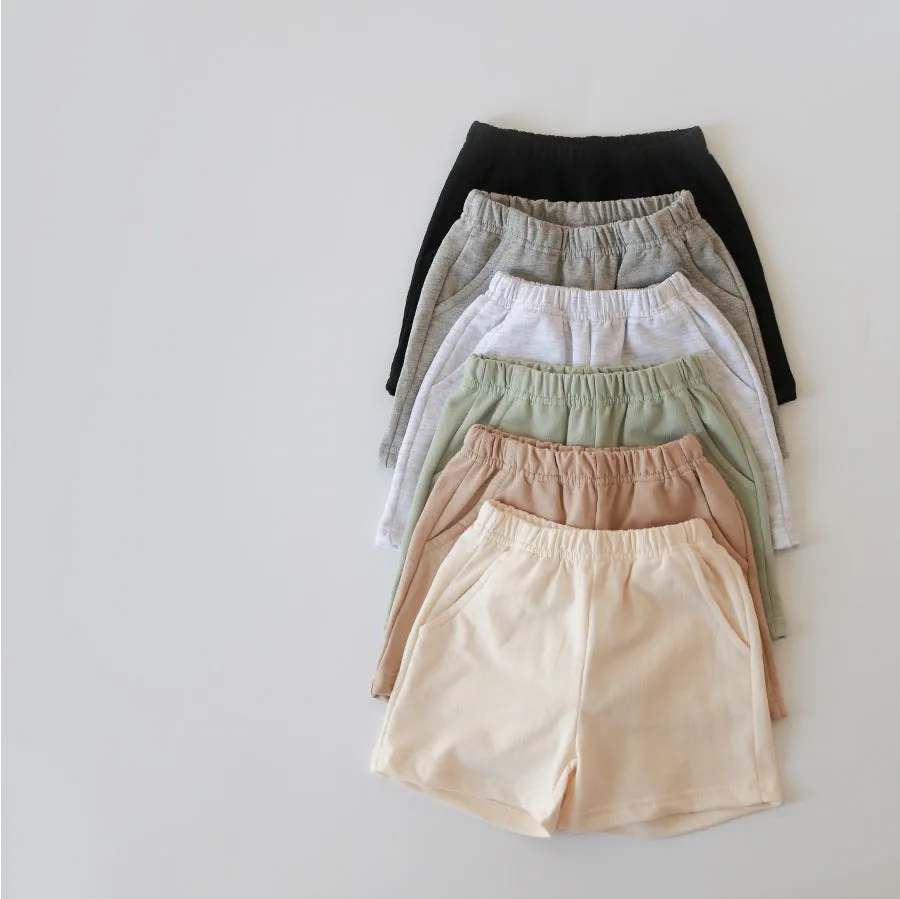 Baby Kid Girls Boys Solid Color Shorts Wholesale 24030118