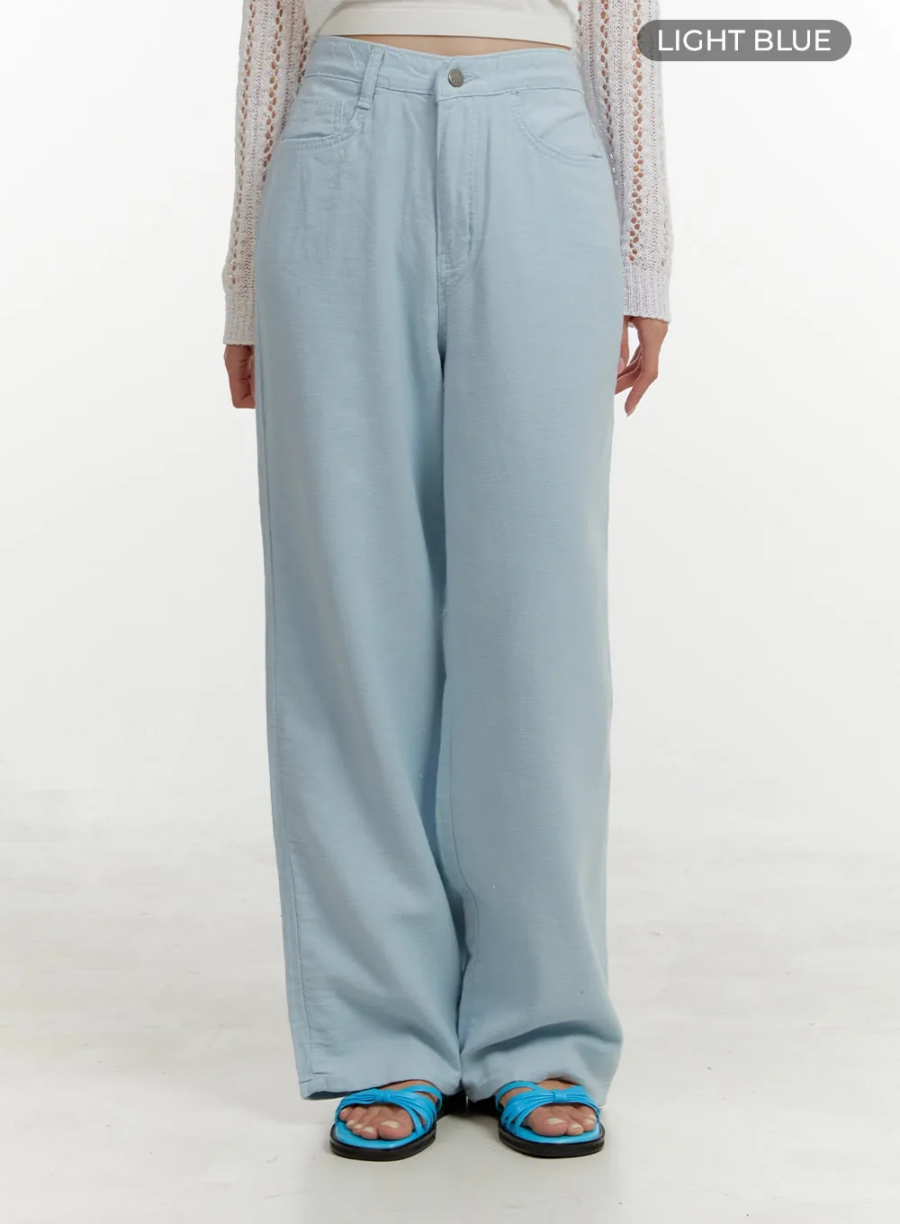 Basic Cotton Wide-Leg Pants OY409