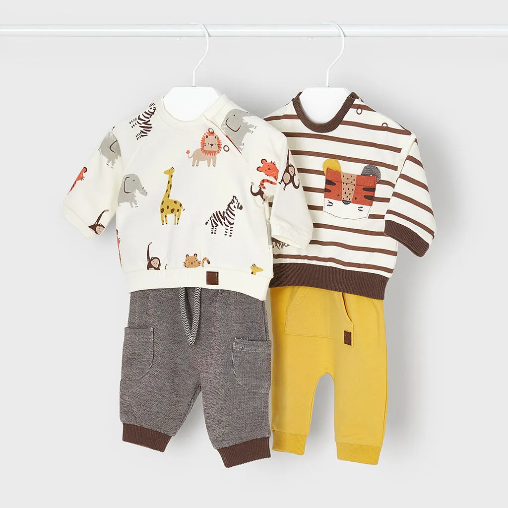 Beige Animal Graphic Dual Outfit Set