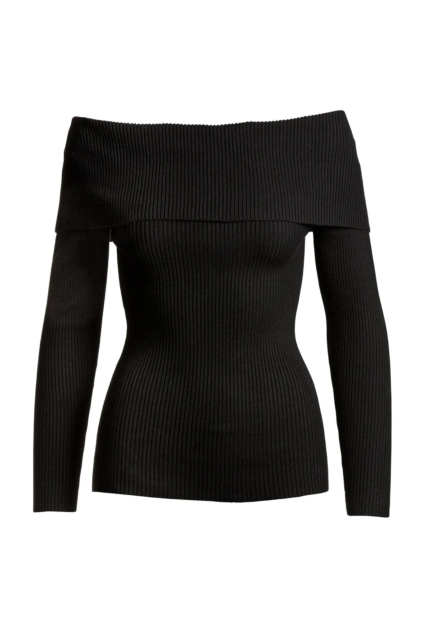 Beyond Basics Ribbed Off The Shoulder Sweater Proper Black