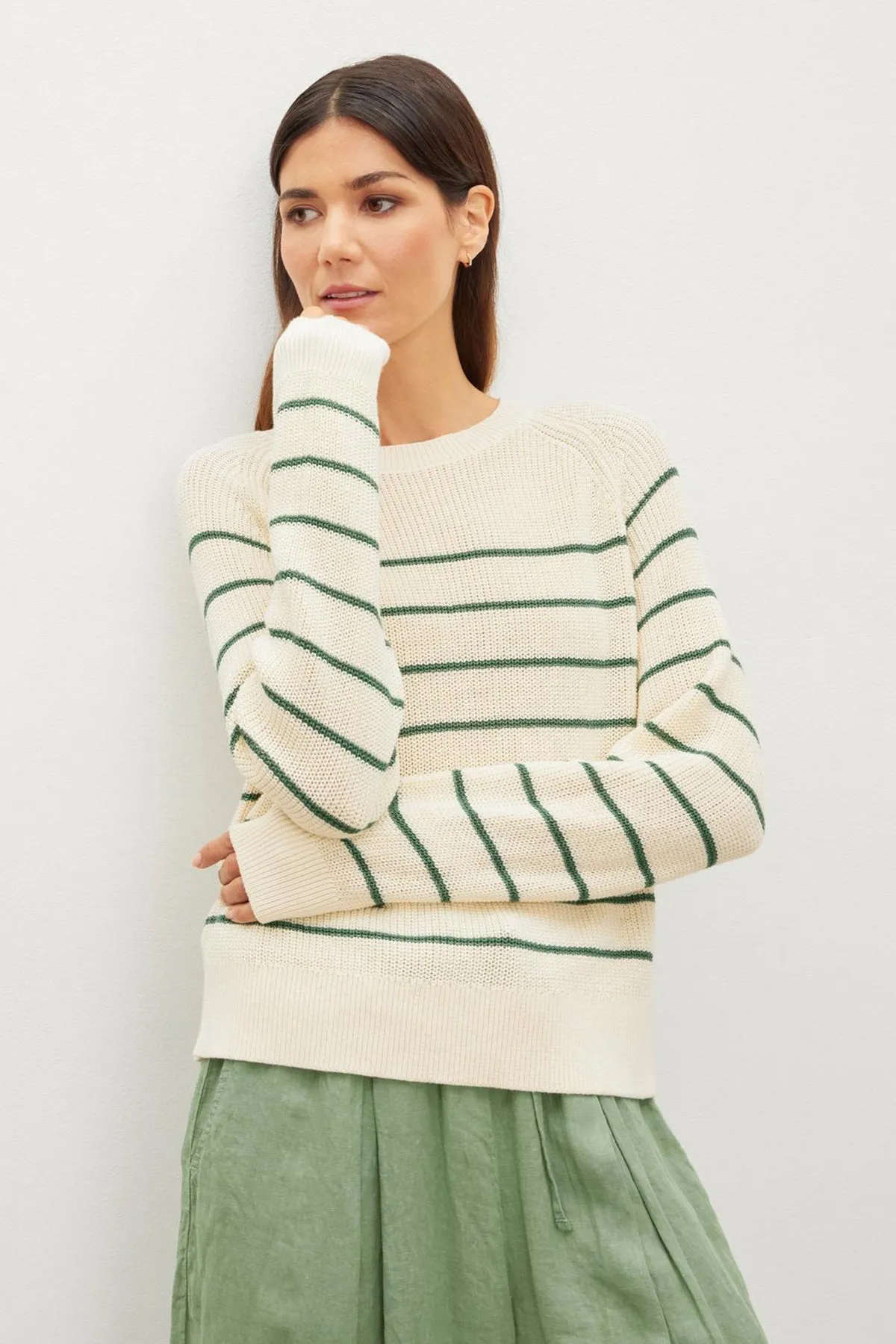 CHAYSE STRIPED CREW NECK SWEATER