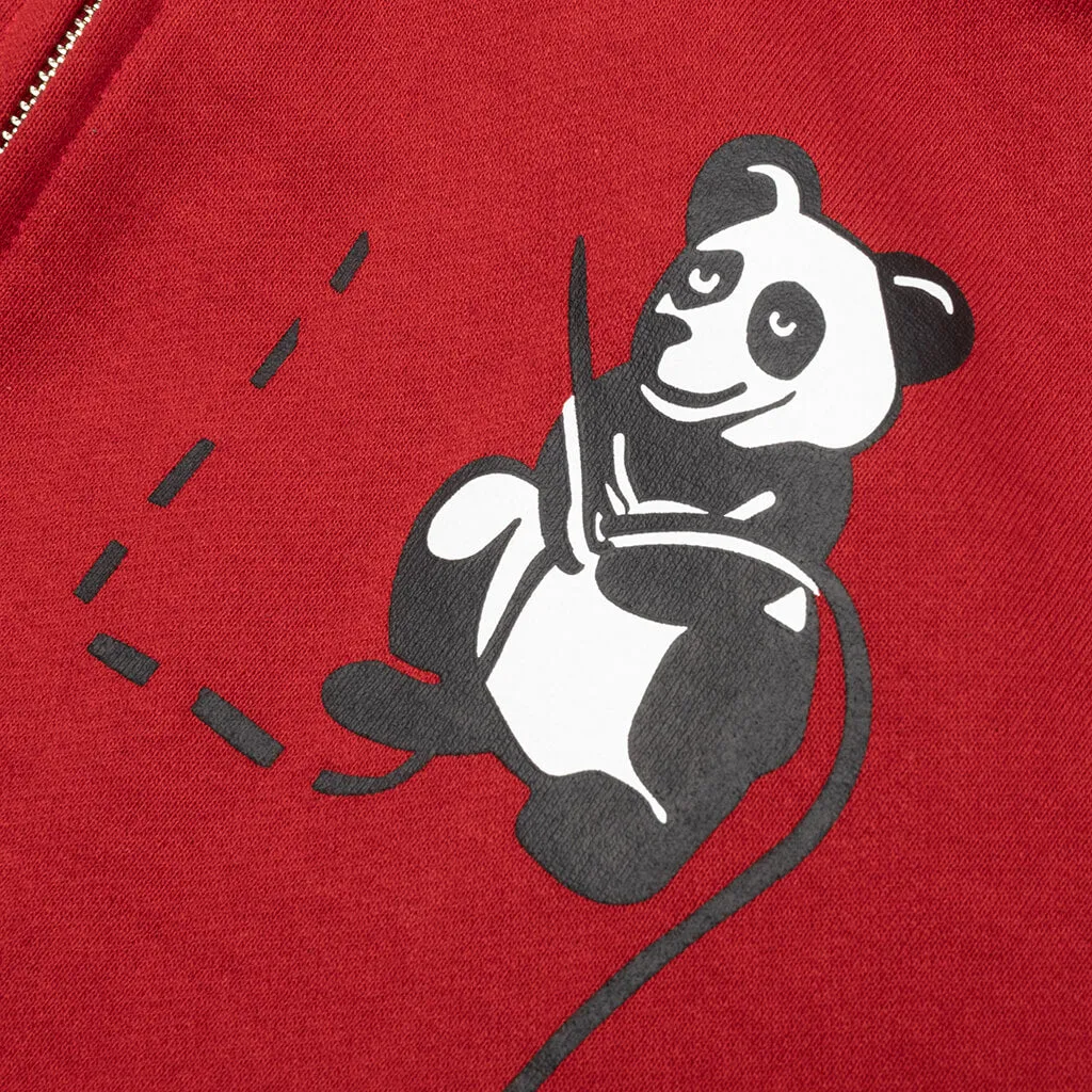 Color Camo Panda Full Zip Hoodie - Red