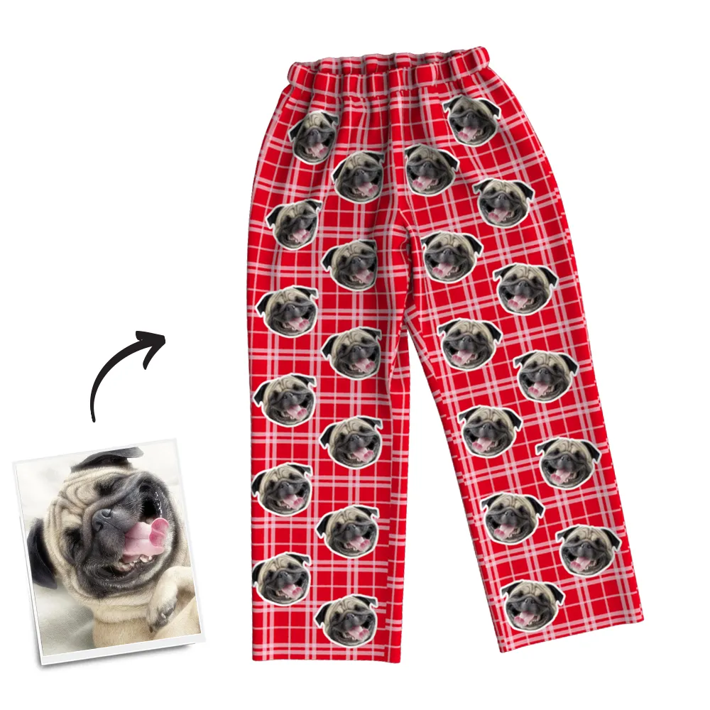 Custom Dog Photo Pajama Pants, Sleepwear, Nightwear