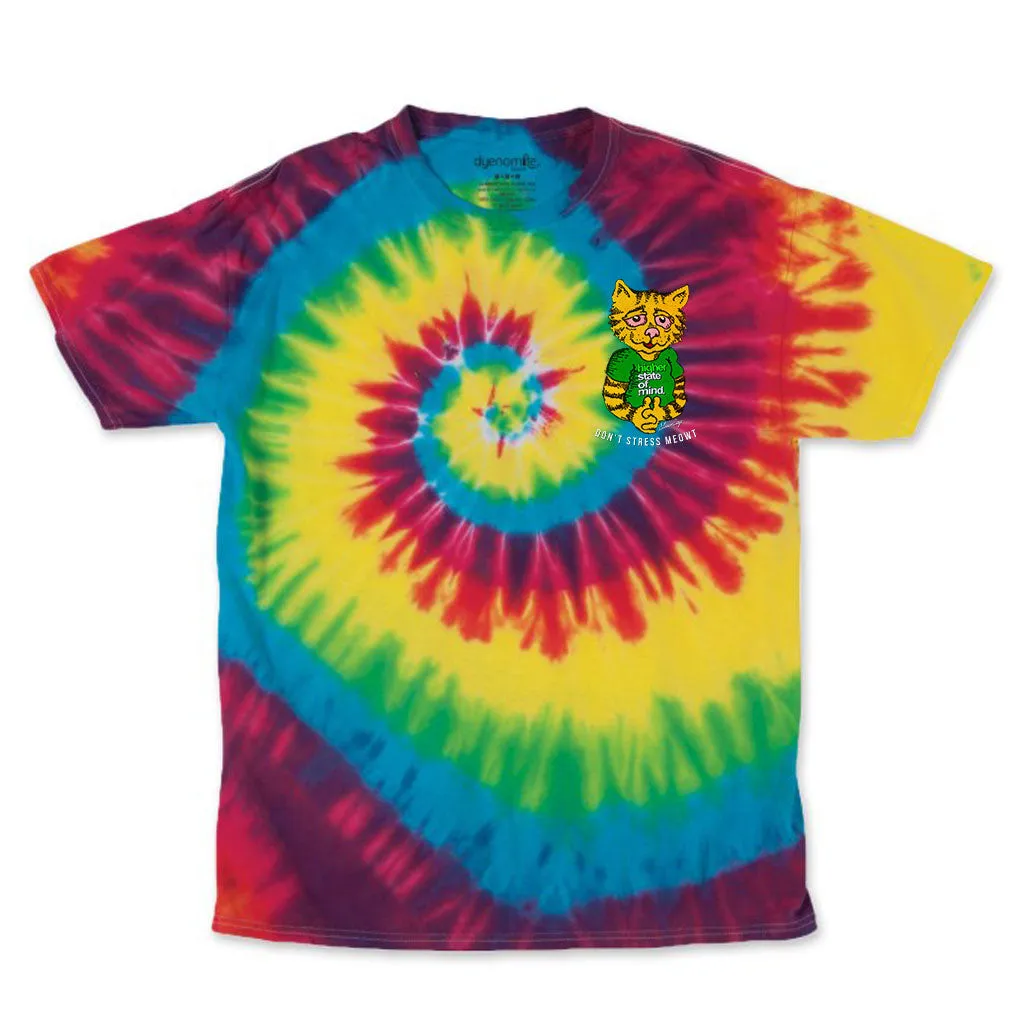 Don't Stress Meowt Rainbow Tie Dye Tee