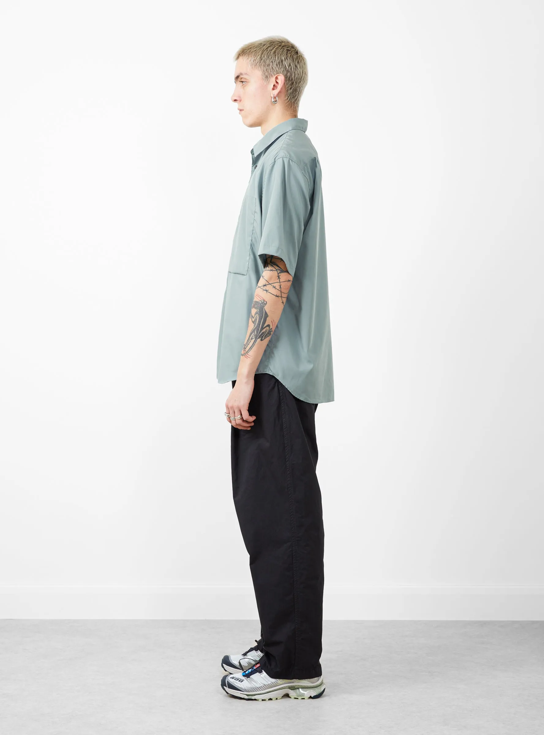 Garment Dye Deep Tuck Pants Ink Black