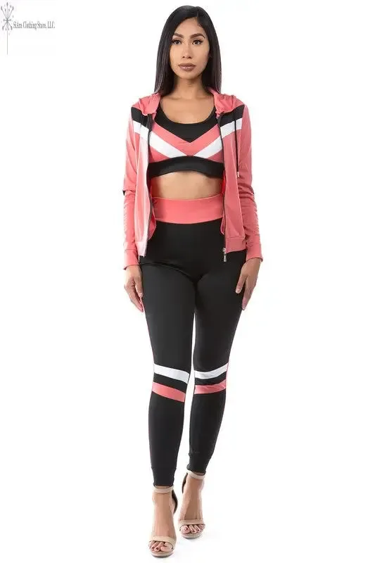 Gym wear Set 3 Piece Pink