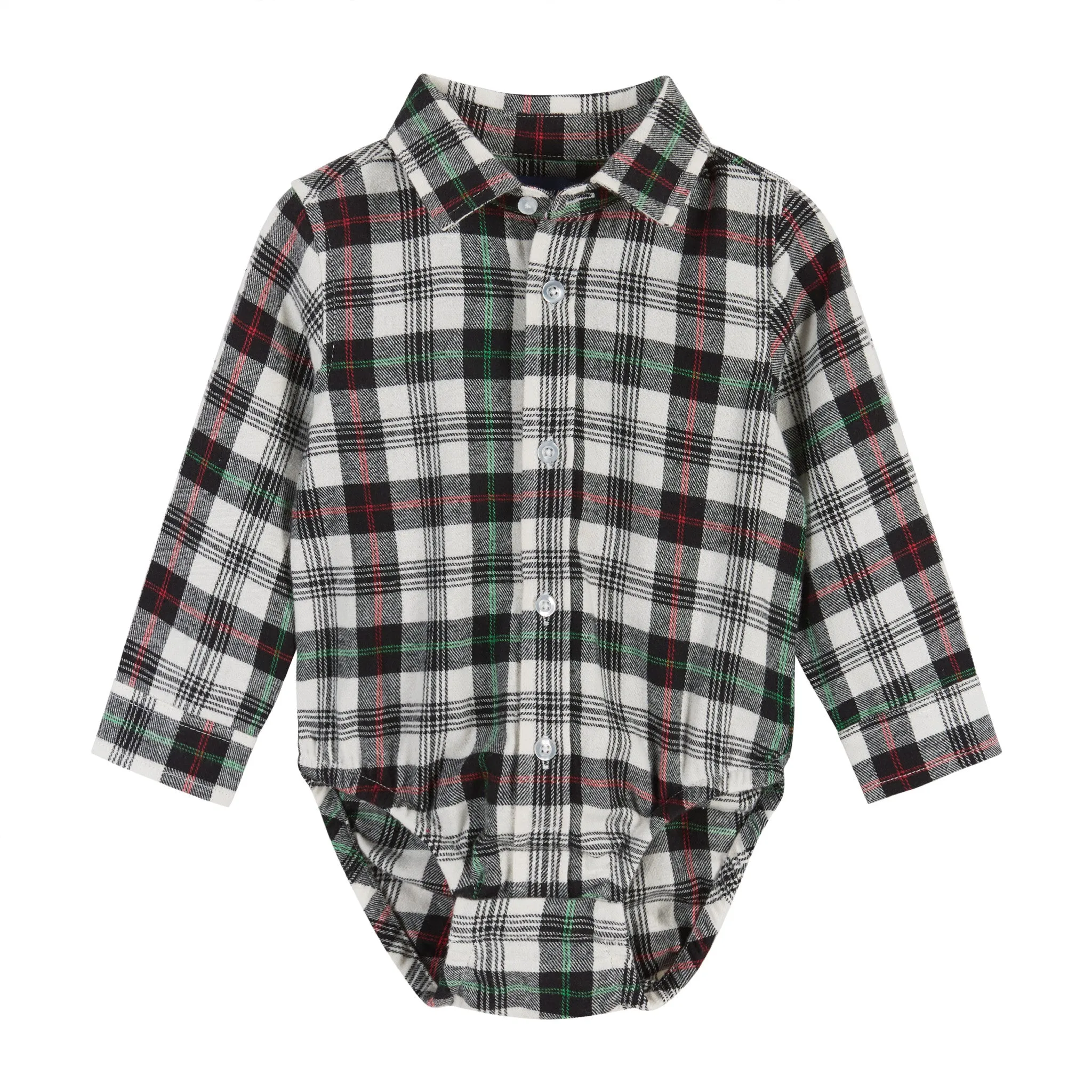 Infant White Plaid Buttondown w/ Vest Set  | White