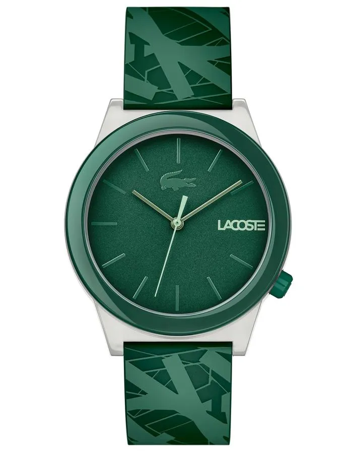 Lacoste Mens Motion Watch - TR90 Case - Green Dial -Green Printed Silicone Strap