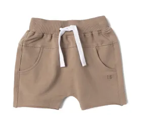 Little Bipsy - Taupe Raw Edge Harem Shorts