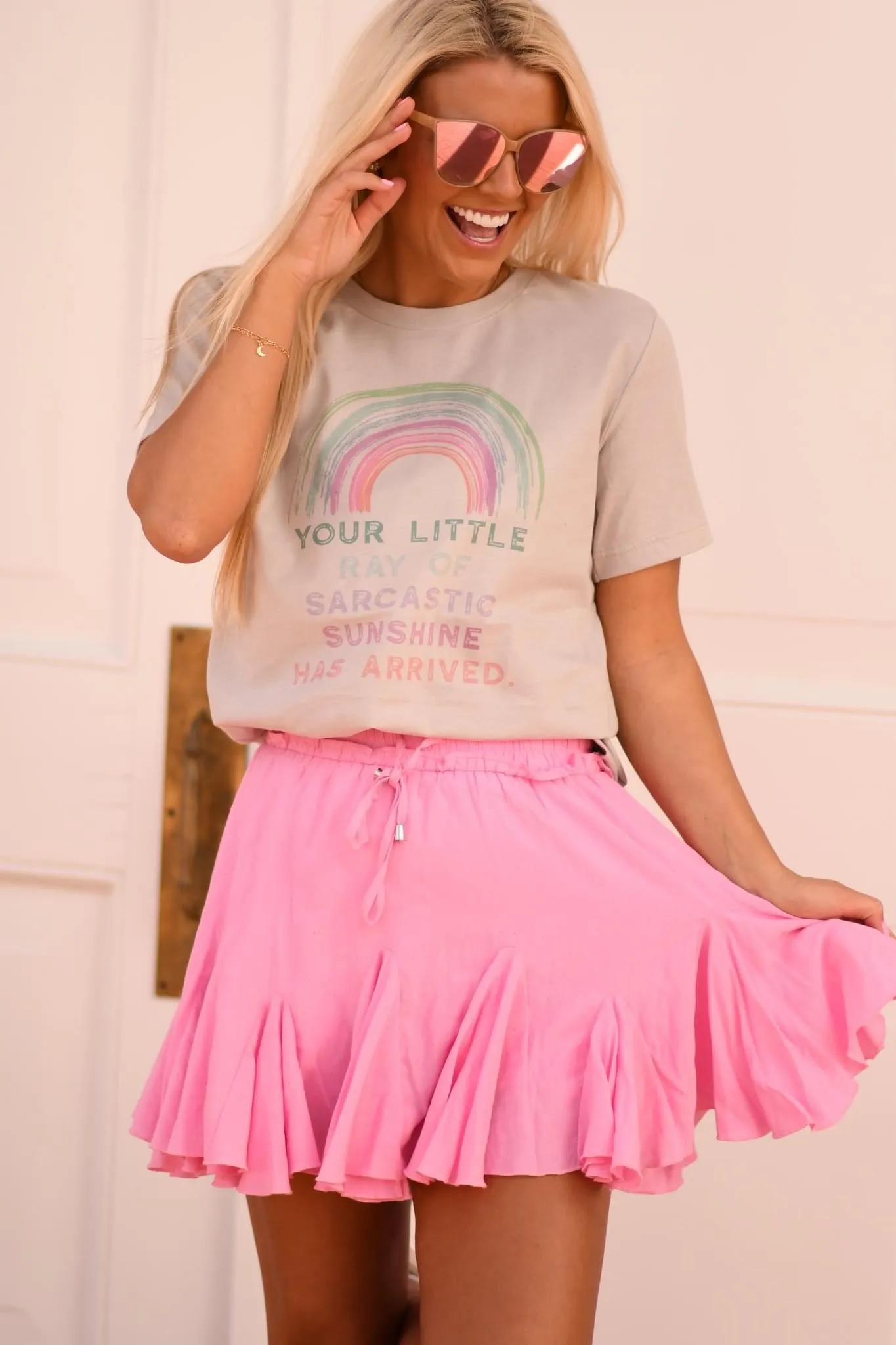 {LITTLE RAY OF SARCASTIC SUNSHINE} Heather Dust Crew Neck Tee