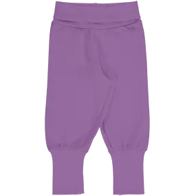 Maxomorra Purple Organic Cotton Rib Pants