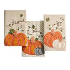 Mud Pie Embroidered Pumpkin Towels