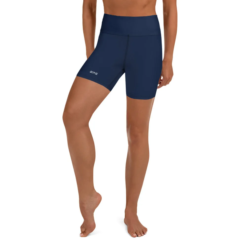 Navy High Waist Yoga Shorts