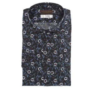 Navy Print Short Sleeve Sport Shirt