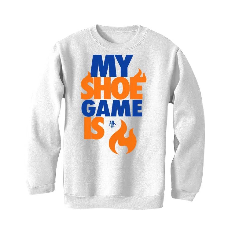 Nike Dunk Low "Knicks" | ILLCURRENCY White T-Shirt (MY SHOE GAME)