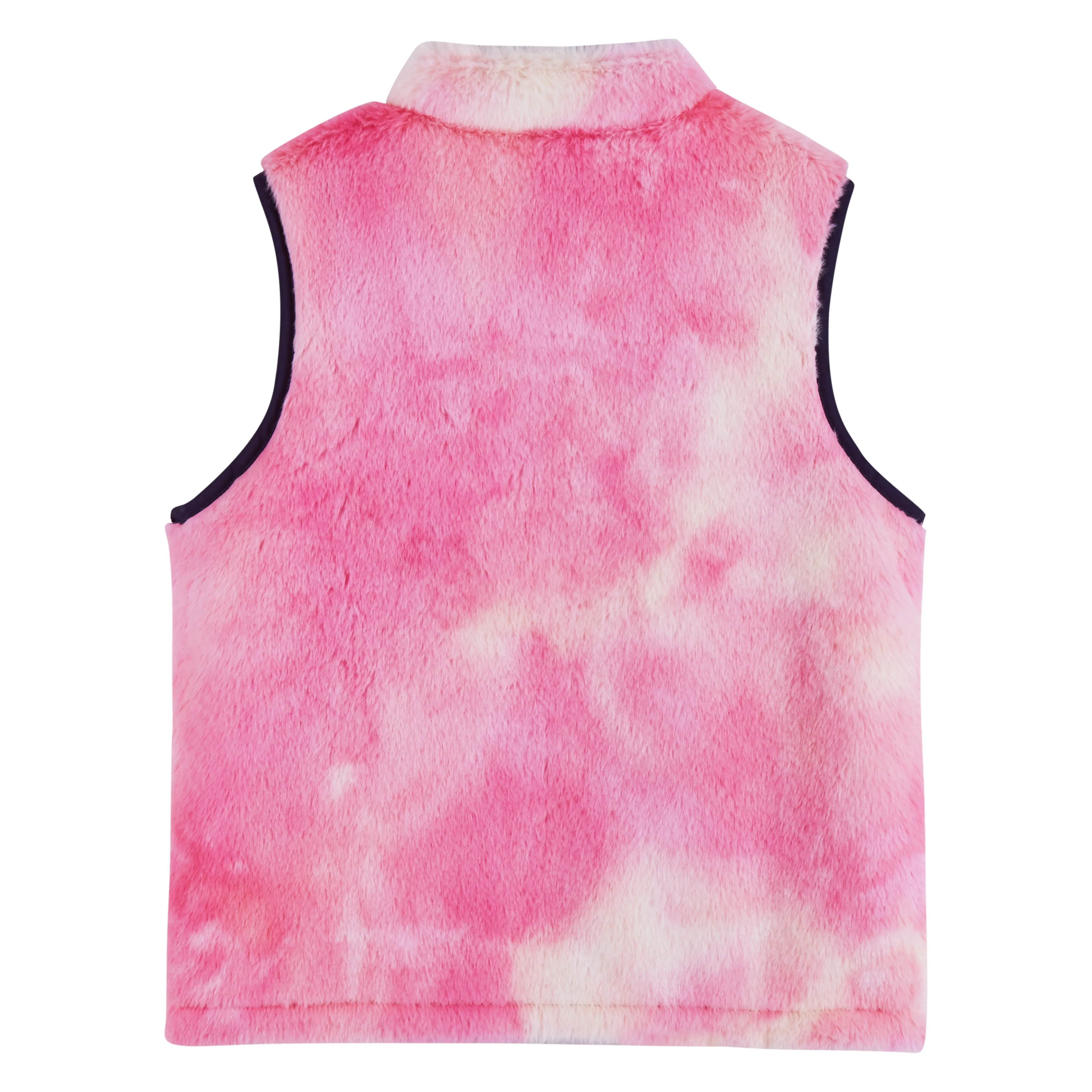 Pink Tie Dye Reversible Sherpa Vest