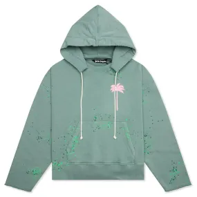 PXP Painted Raw Cut Hoodie - Green/Pink