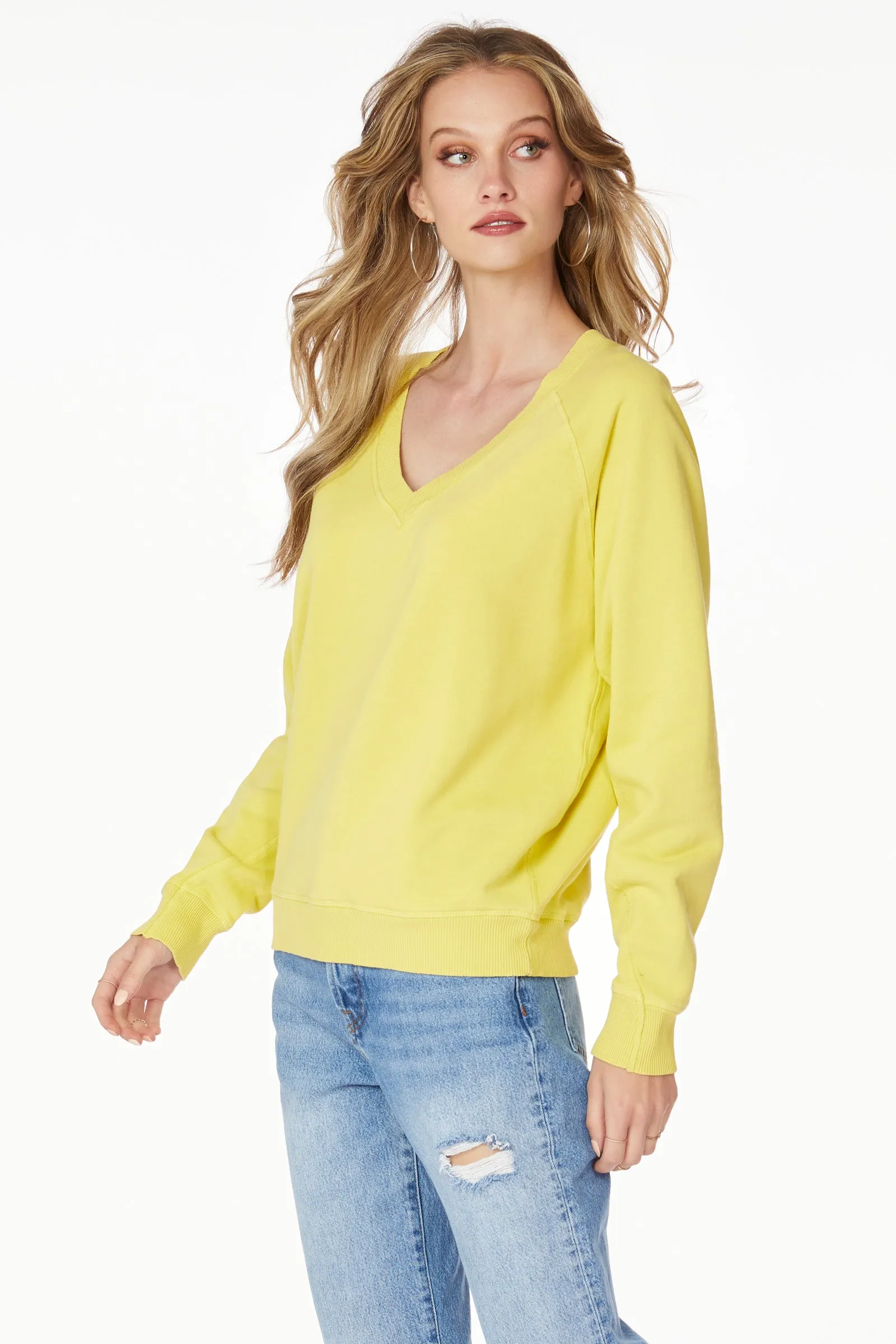 RAGLAN RIB MIX SWEATSHIRT