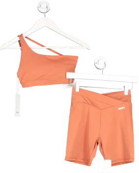 Sefi Orange Define Asymmetric Bra And High Waist Shorts UK XS