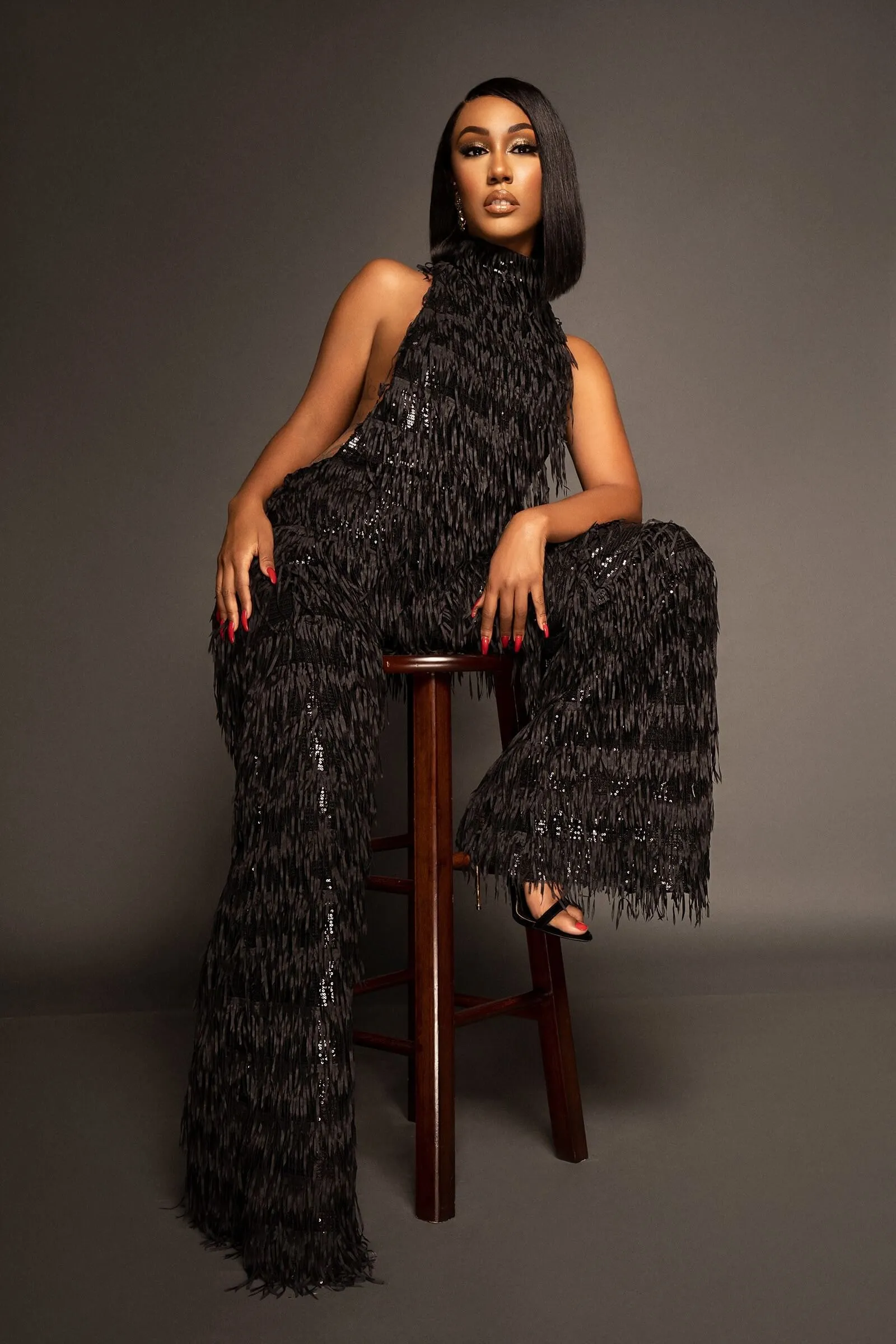 Show Off | Black Fringe Jumpsuit