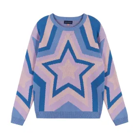 Star Stripe Sweater (Size 7 - 16 Years)  | Purple