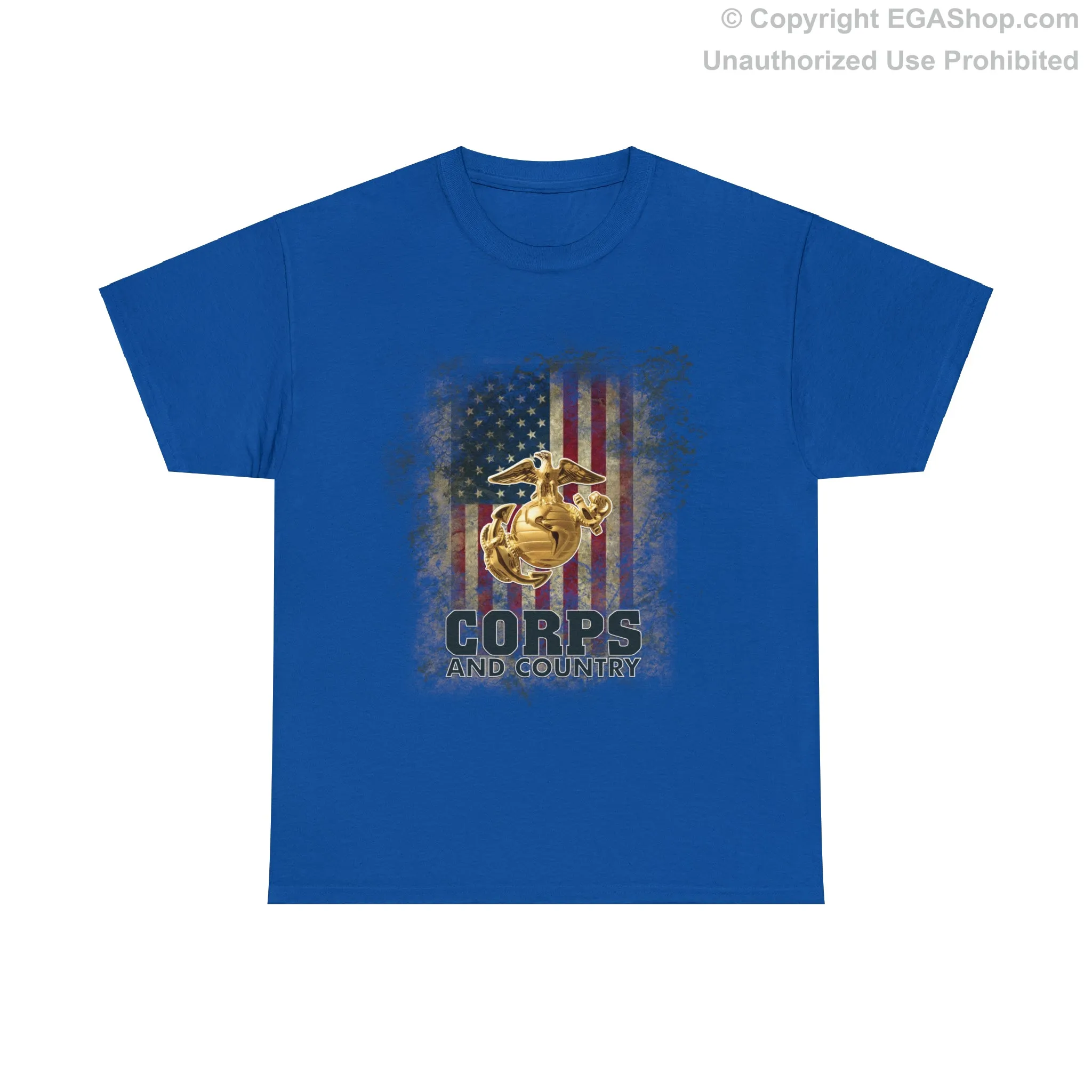 T-Shirt: Corps and Country with American Flag and EGA