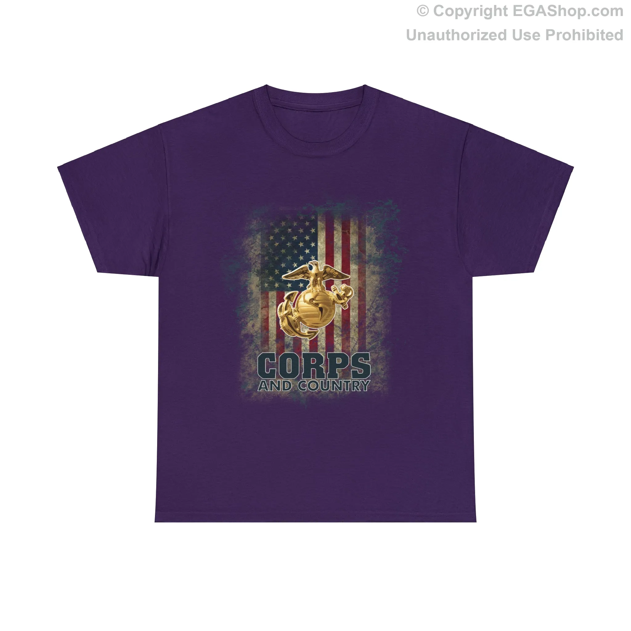 T-Shirt: Corps and Country with American Flag and EGA