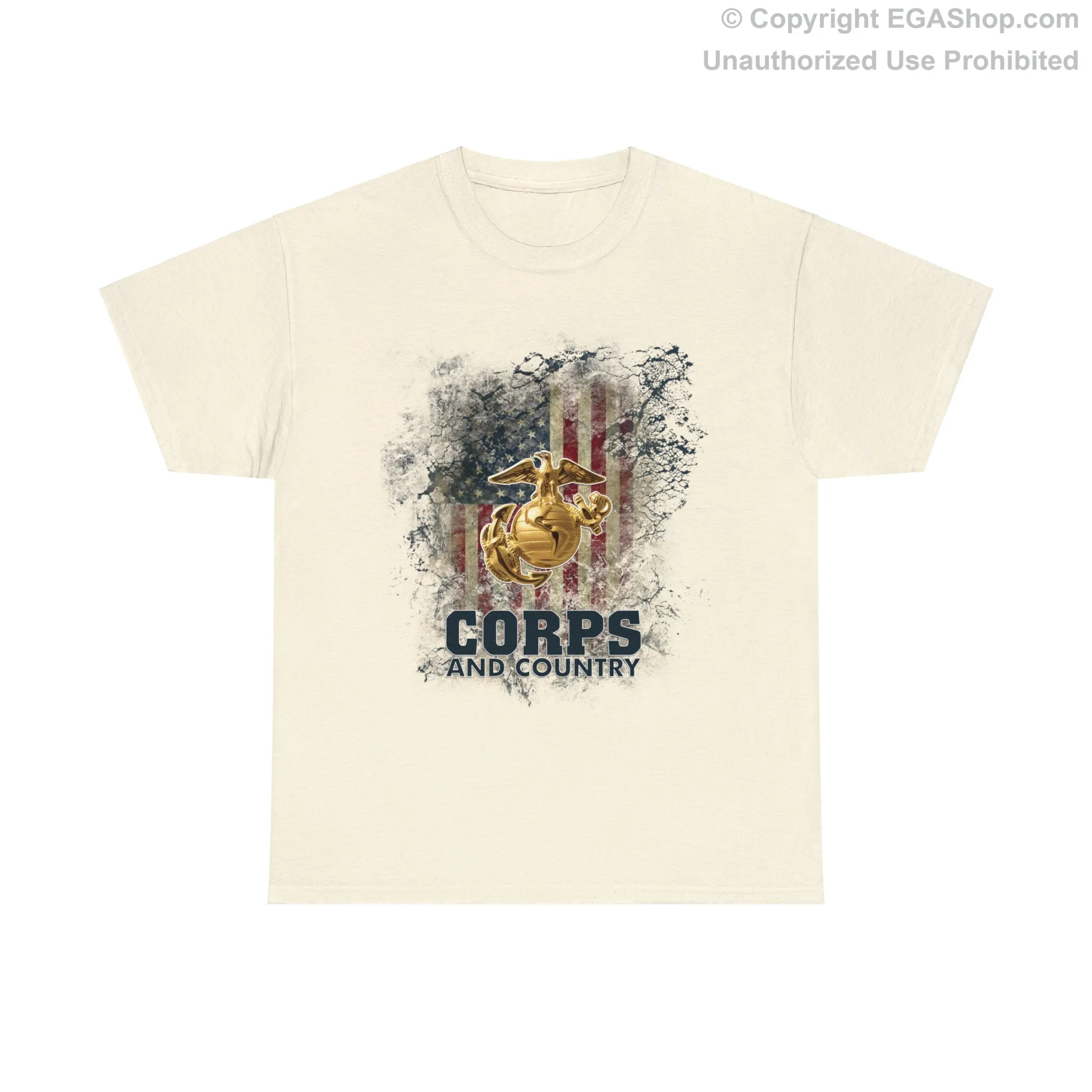 T-Shirt: Corps and Country with American Flag and EGA