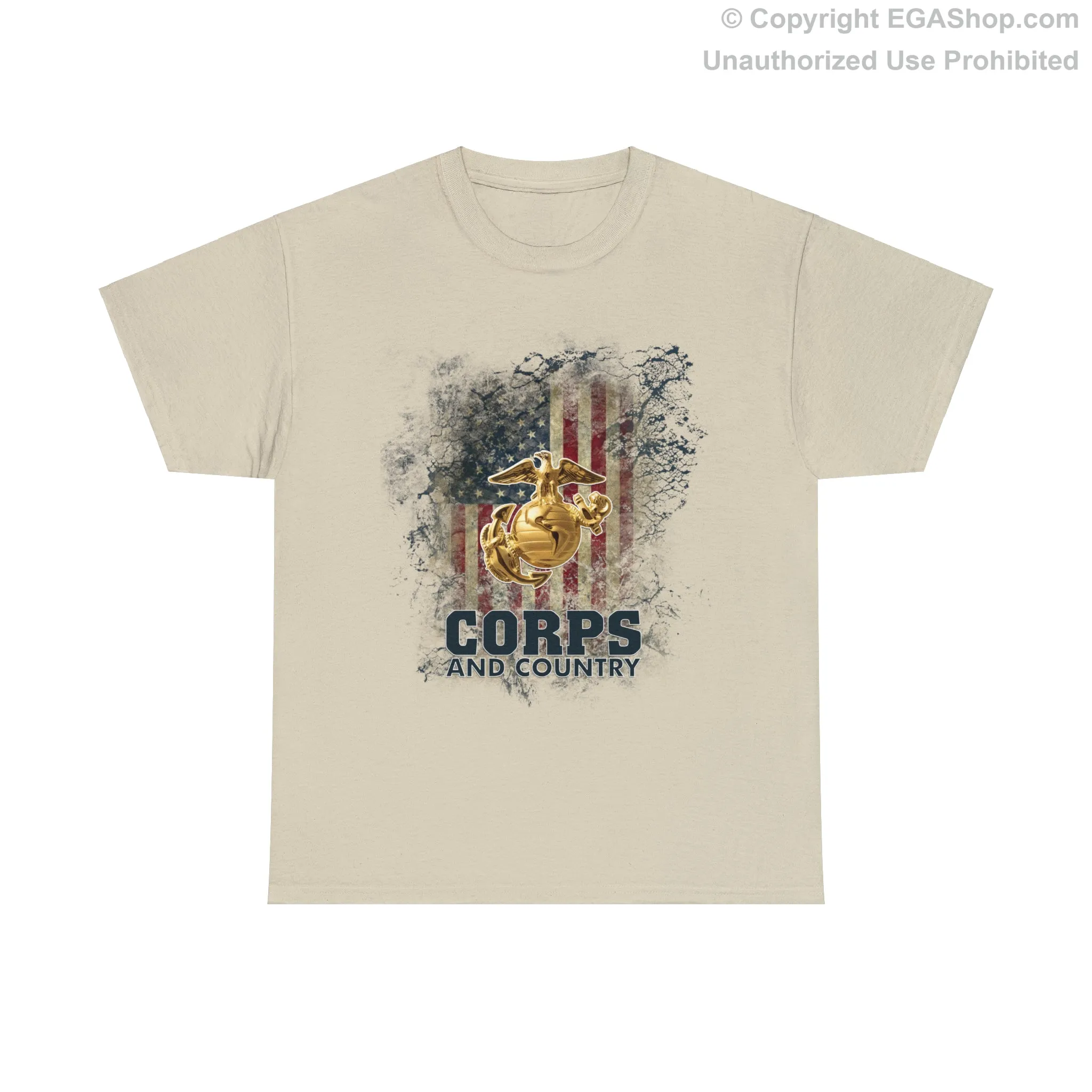 T-Shirt: Corps and Country with American Flag and EGA