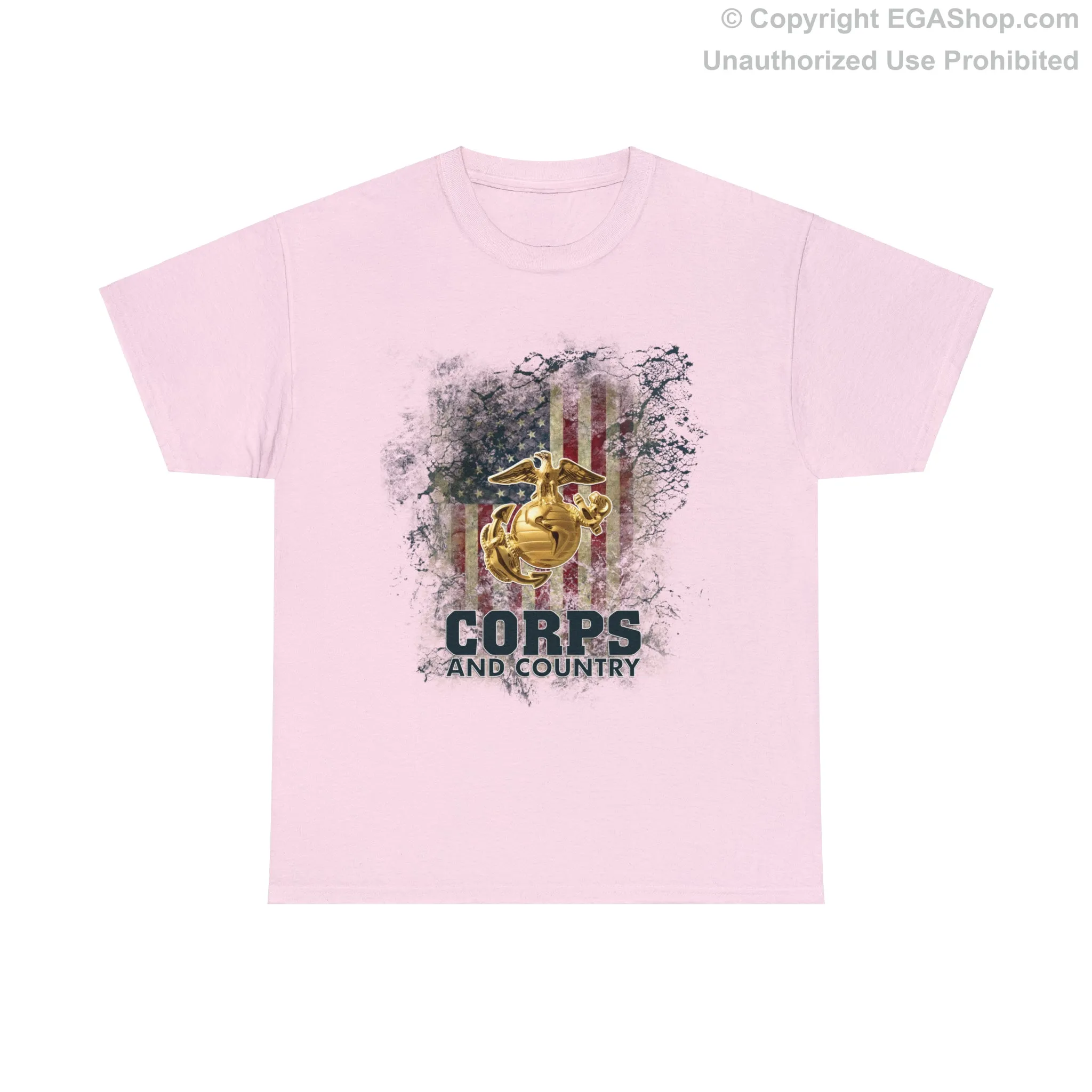 T-Shirt: Corps and Country with American Flag and EGA