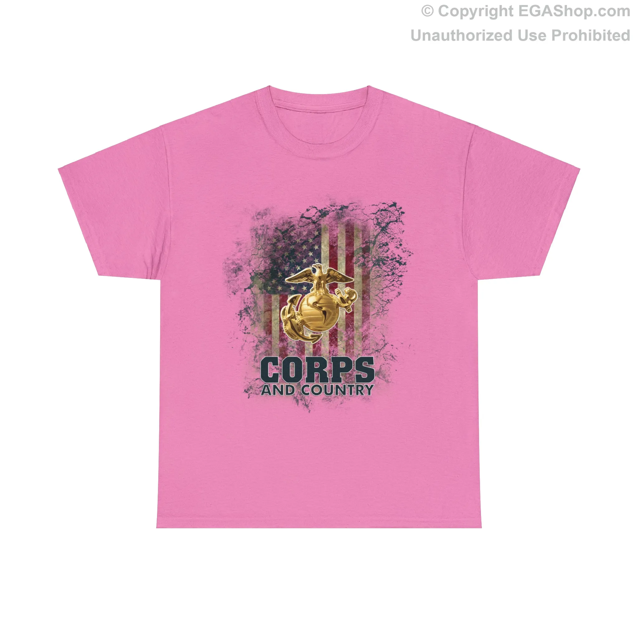 T-Shirt: Corps and Country with American Flag and EGA