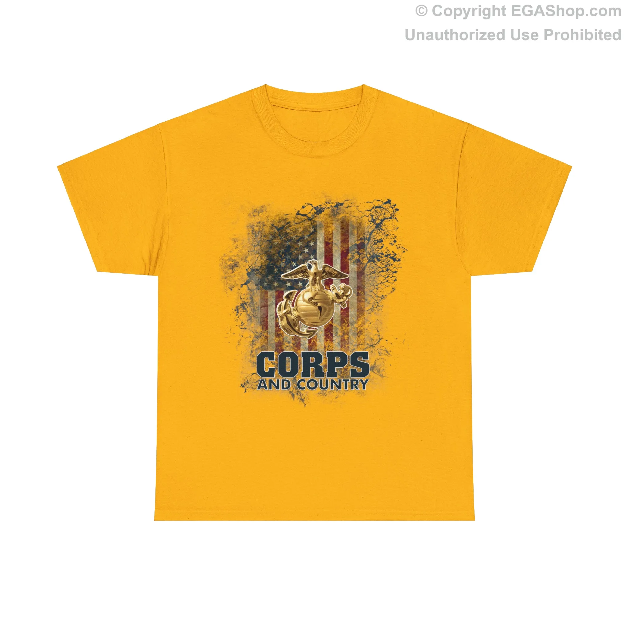 T-Shirt: Corps and Country with American Flag and EGA