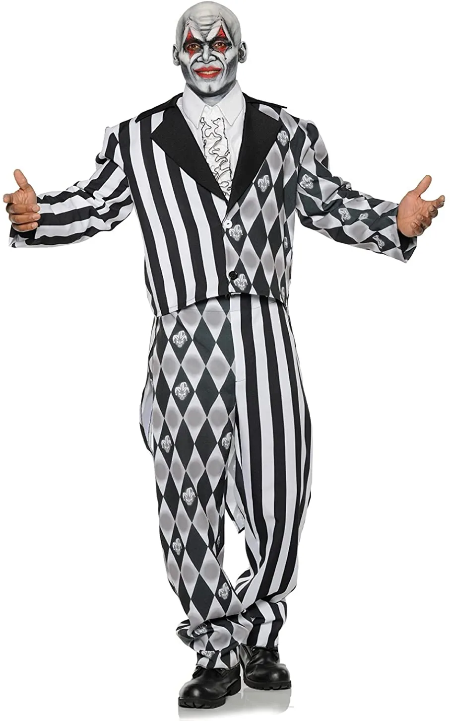 The Jester Teen Black & White Clown Tuxedo Halloween Costume