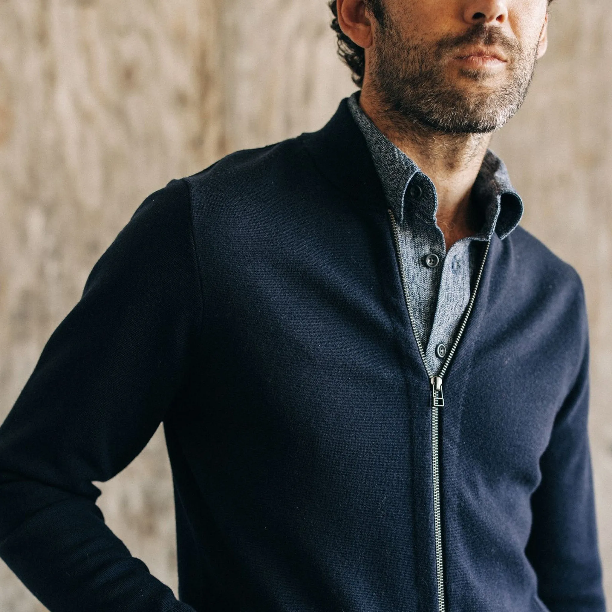 The Portola Bomber in Midnight Merino