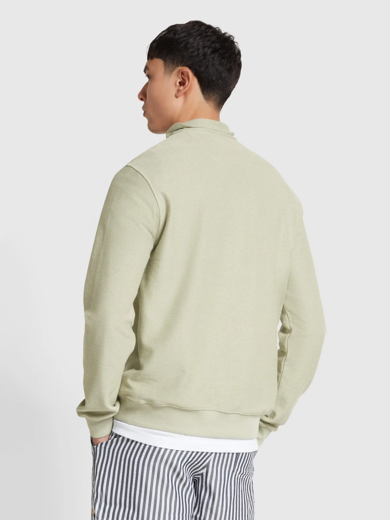 Weah Organic Cotton Half Zip Sweatshirt In Balsam