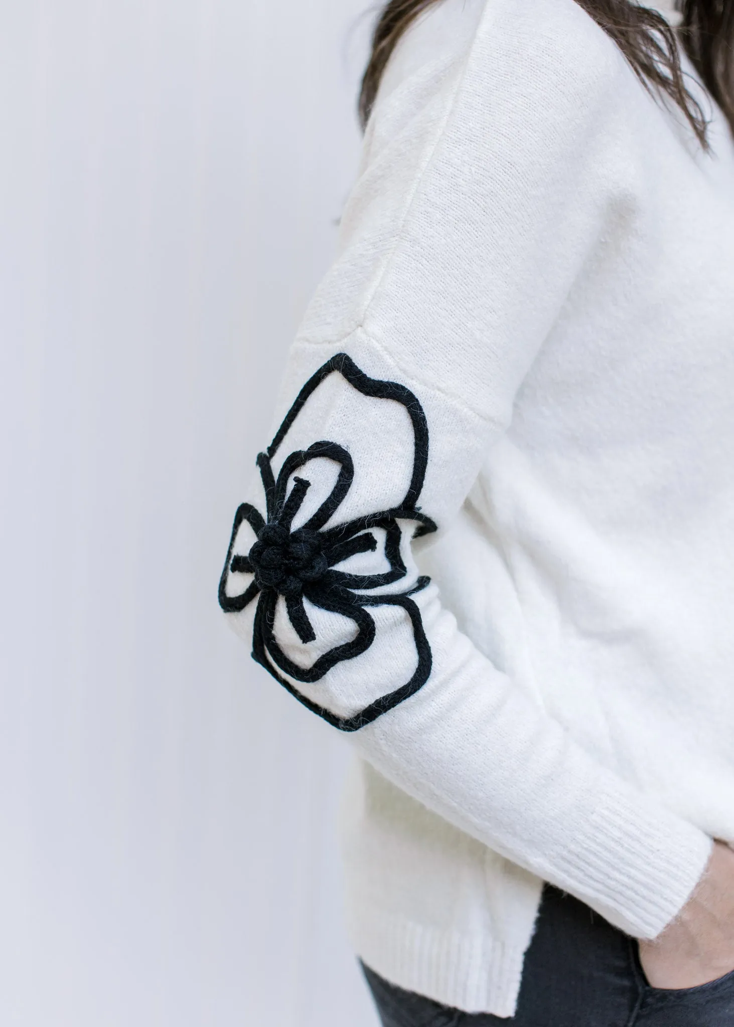 X Black Flower Sweater